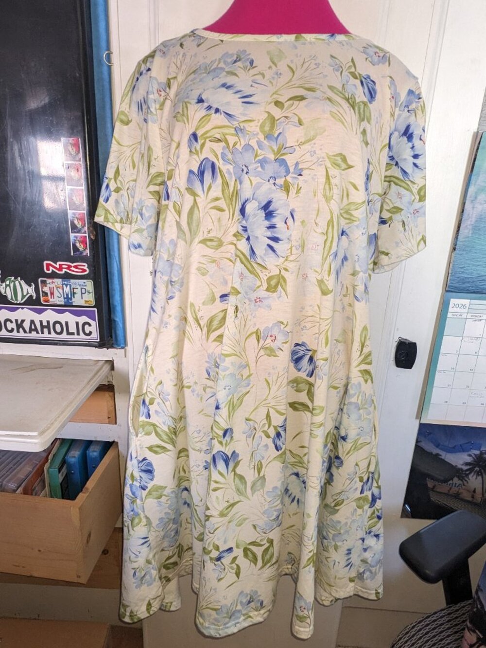Amazon Light Green Floral Dress Sz XL